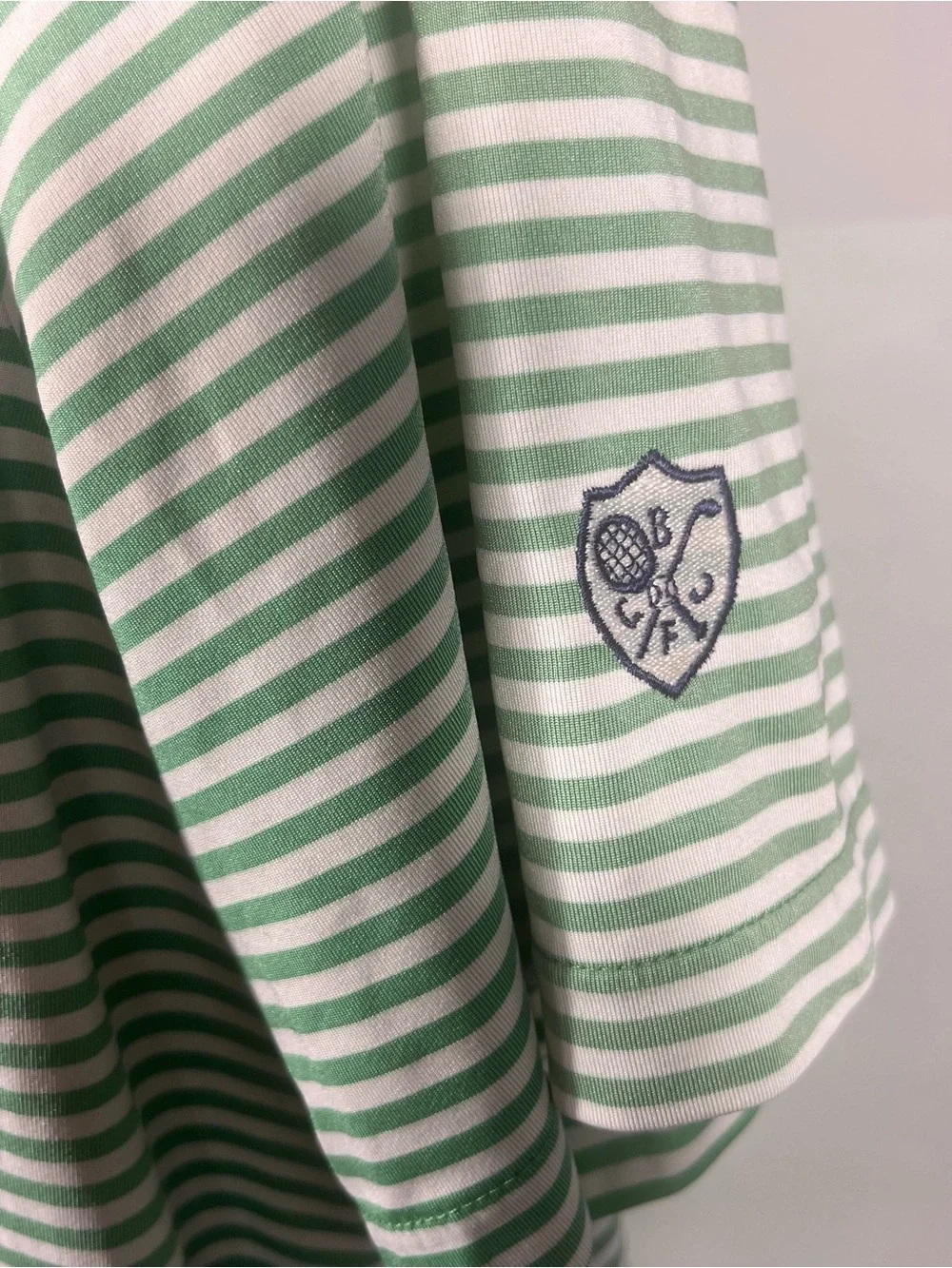 Ralph Lauren RLX Men’s Polo L Golf Performance Short Sleeve Green White Striped